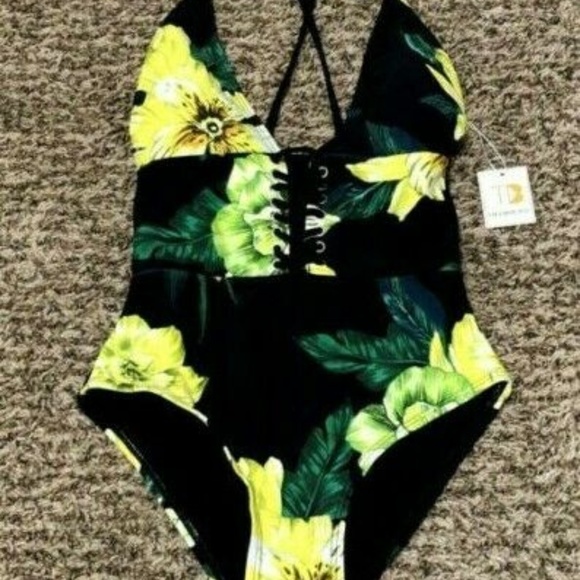 Other - TiniBikini Swimwear Floral Lace Up Women’s One Pie